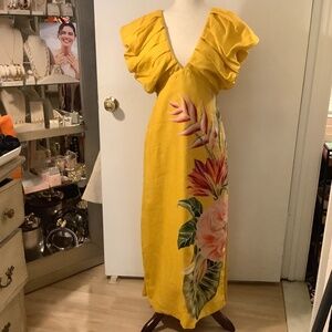 FARM RIO linen tropical dress